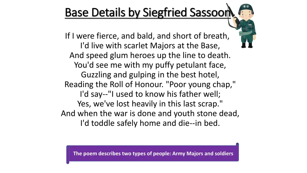 base details by siegfried sassoon base details