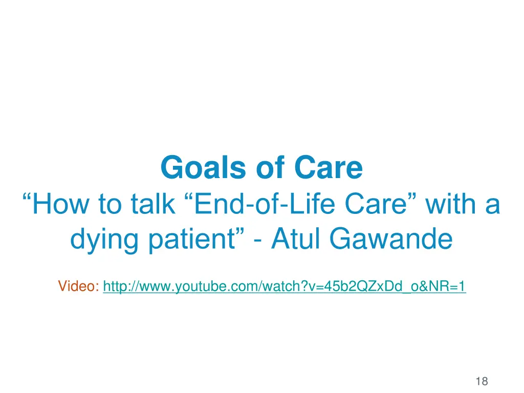 goals of care