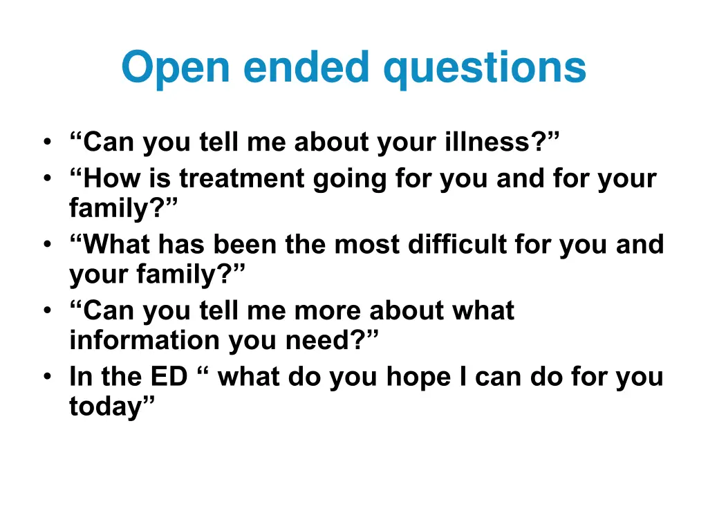 open ended questions