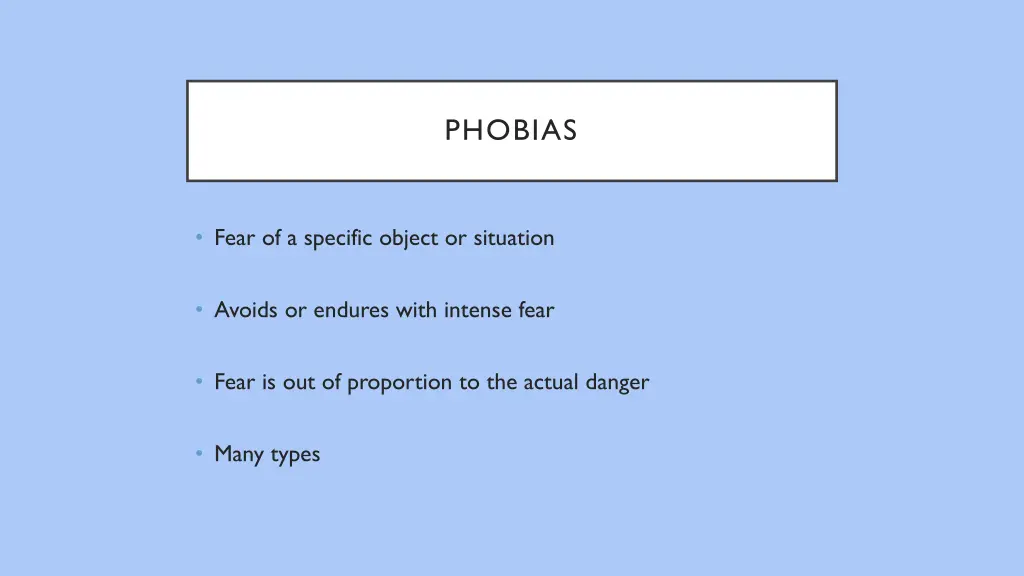 phobias