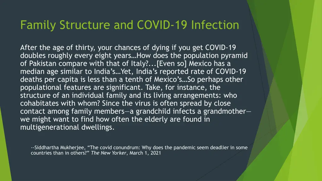 family structure and covid 19 infection