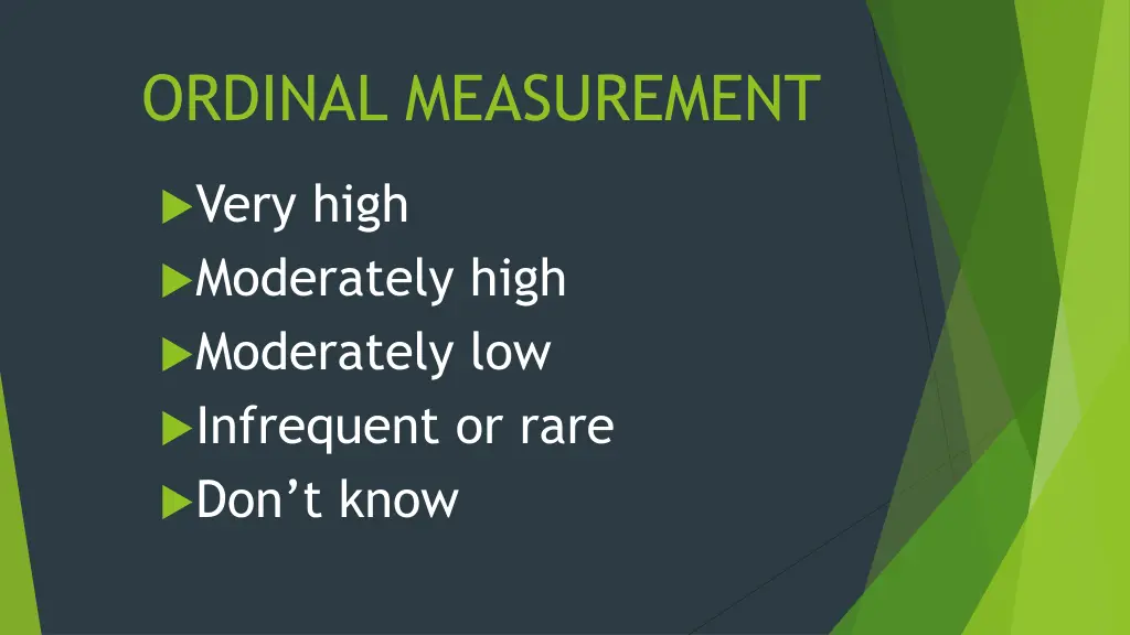 ordinal measurement