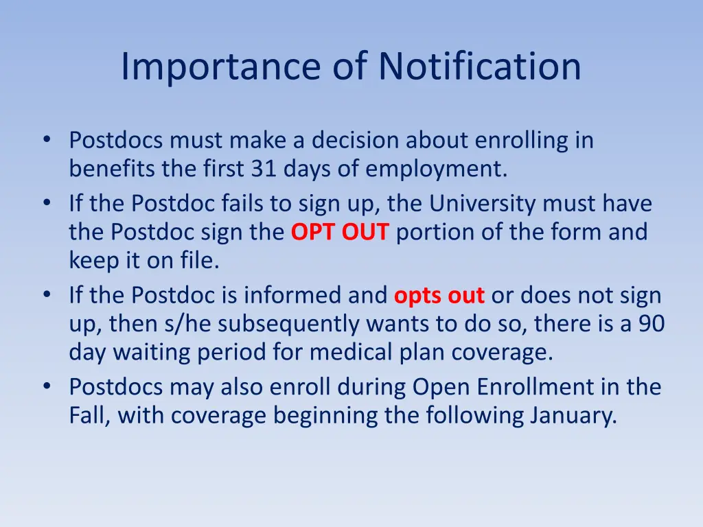 importance of notification