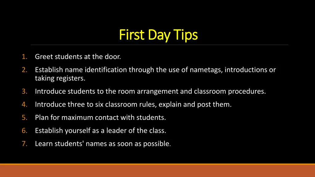 first day tips first day tips