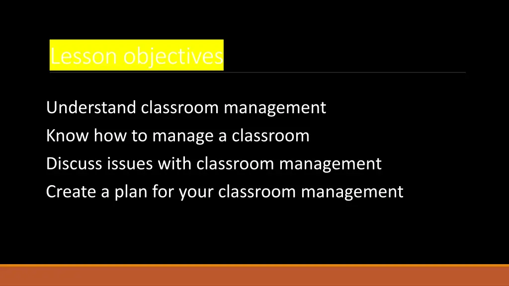 lesson objectives