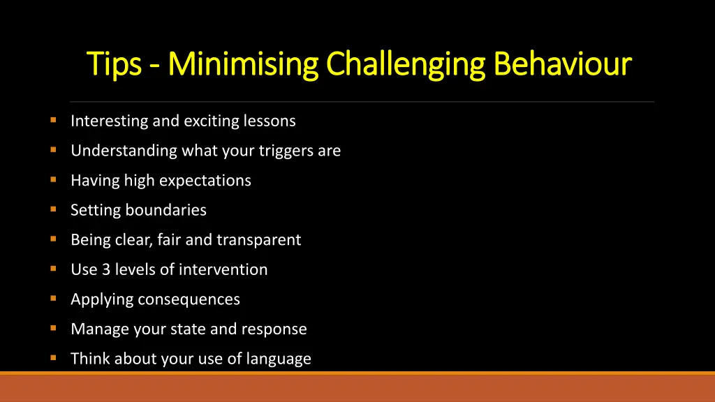 tips tips minimising challenging behaviour