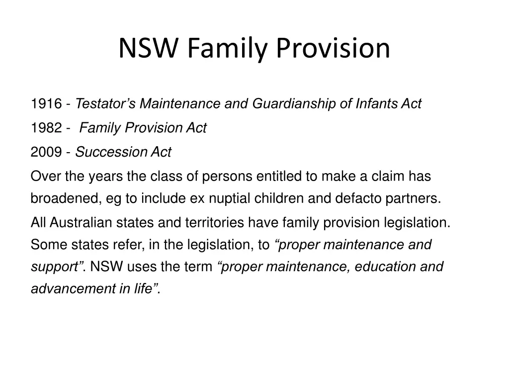 nsw family provision