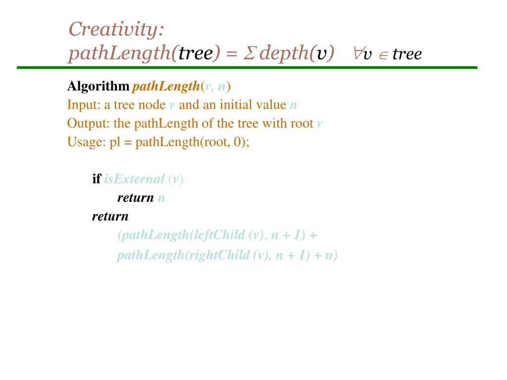 creativity pathlength tree depth v v tree