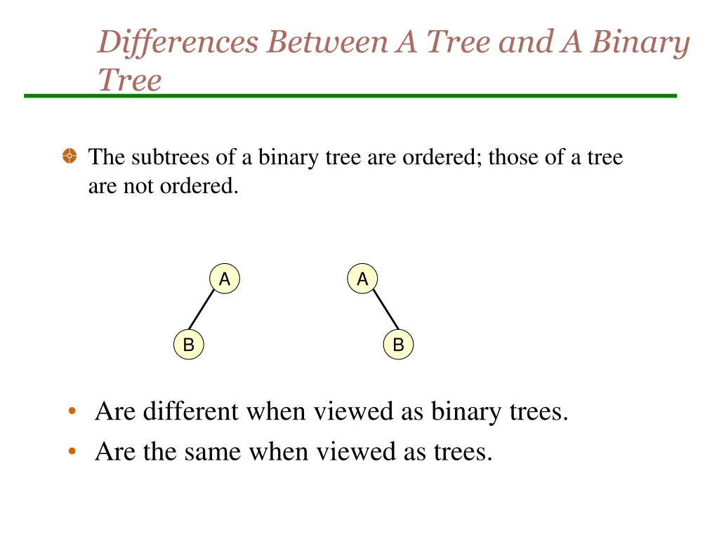 differences between a tree and a binary tree