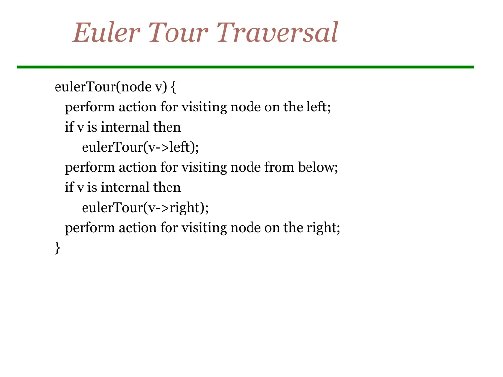 euler tour traversal 1