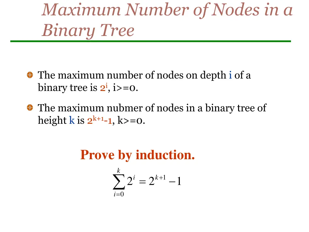 maximum number of nodes in a binary tree