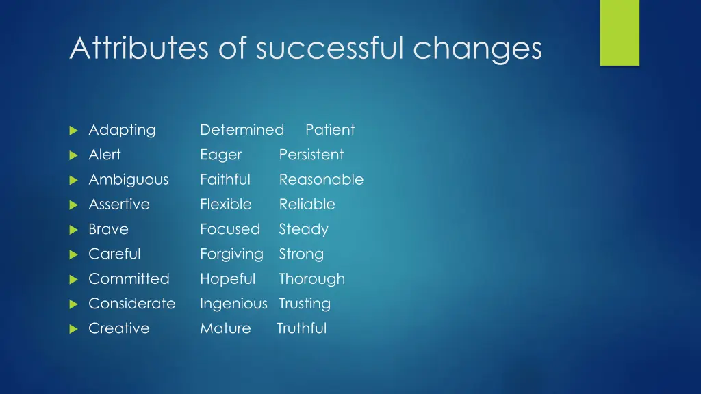 attributes of successful changes