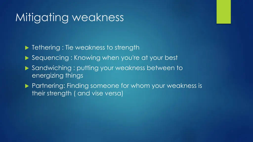 mitigating weakness