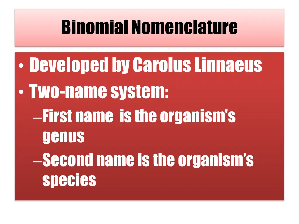 binomial nomenclature