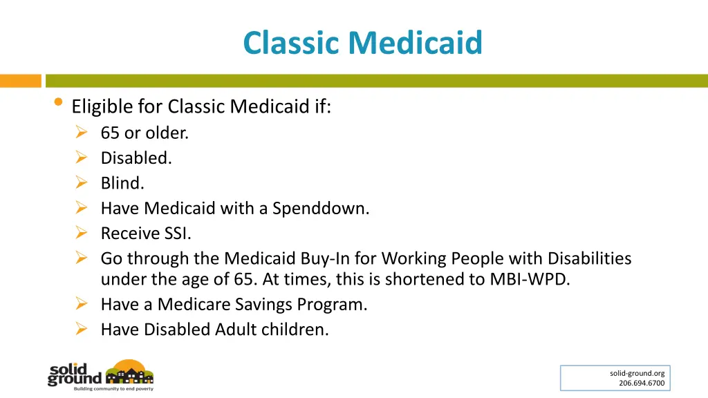 classic medicaid