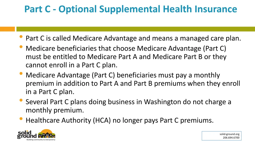 part c optional supplemental health insurance