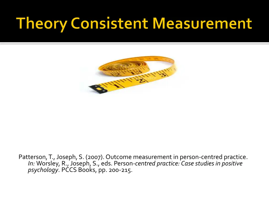 patterson t joseph s 2007 outcome measurement