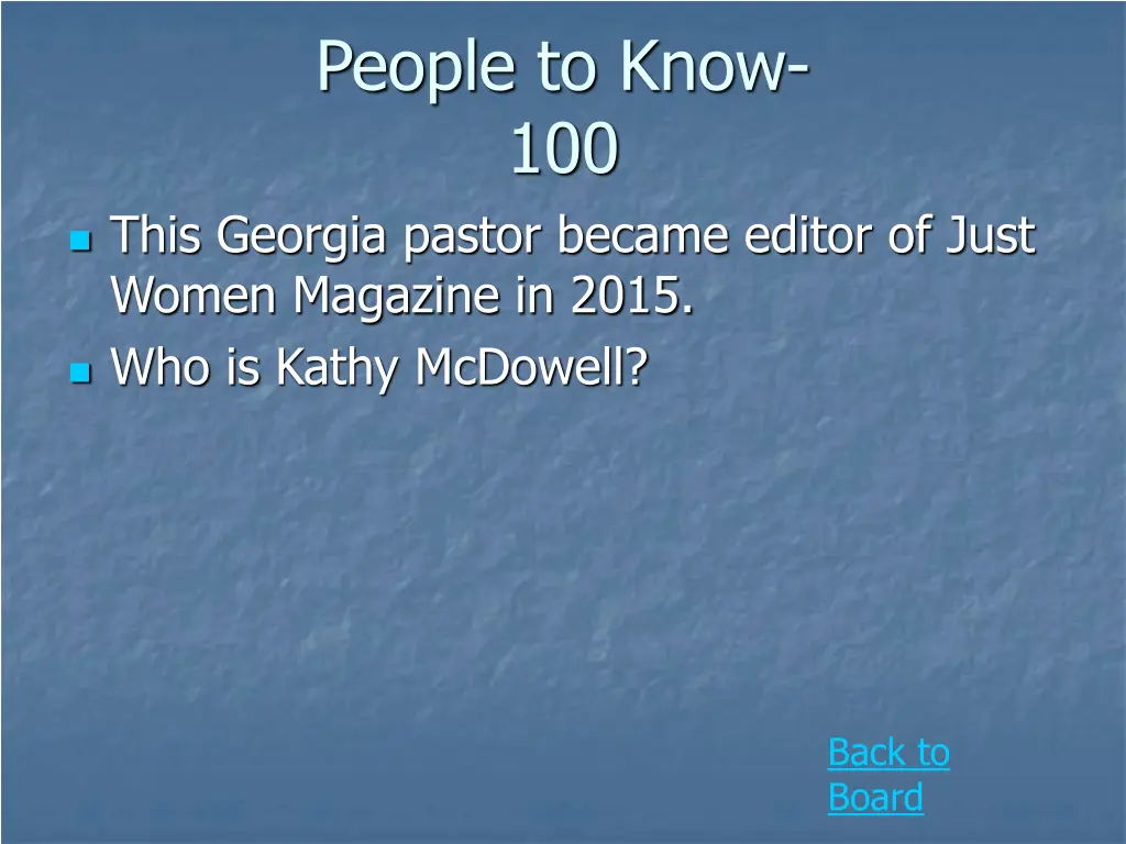 people to know 100