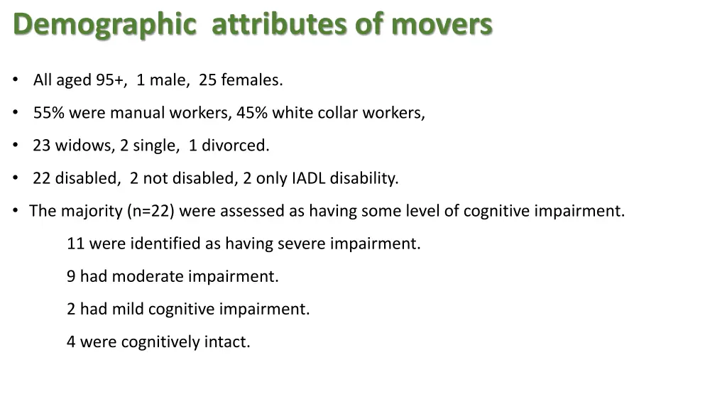 demographic attributes of movers