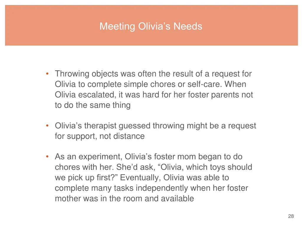 meeting olivia s needs 1