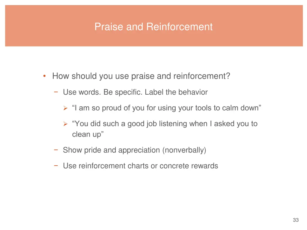 praise and reinforcement 1