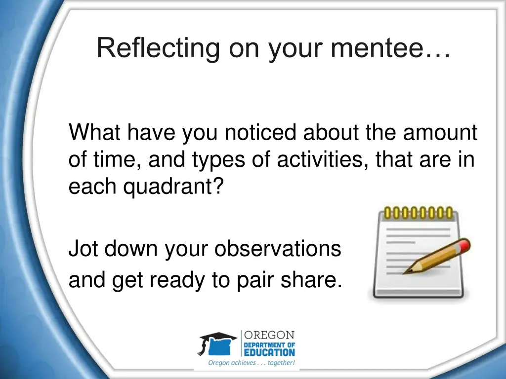 reflecting on your mentee