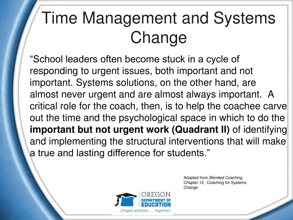 time management and systems change 1