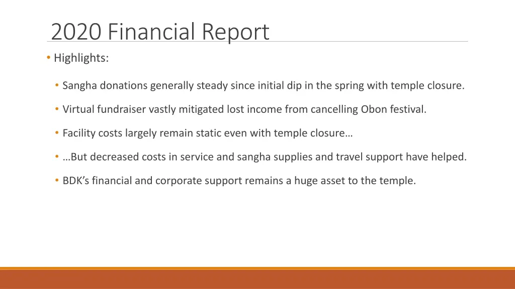 2020 financial report highlights