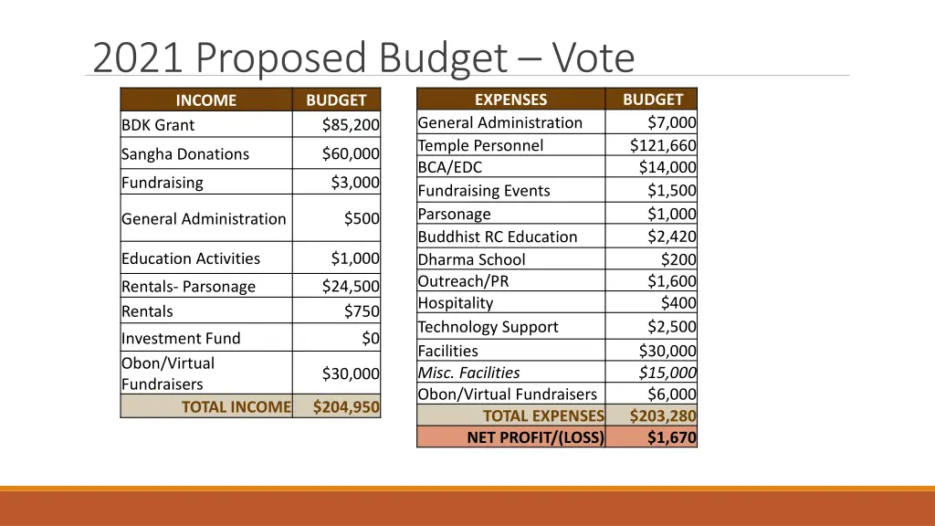 2021 proposed budget vote