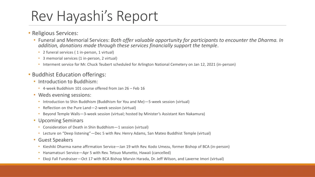 rev hayashi s report