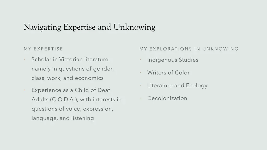 navigating expertise and unknowing