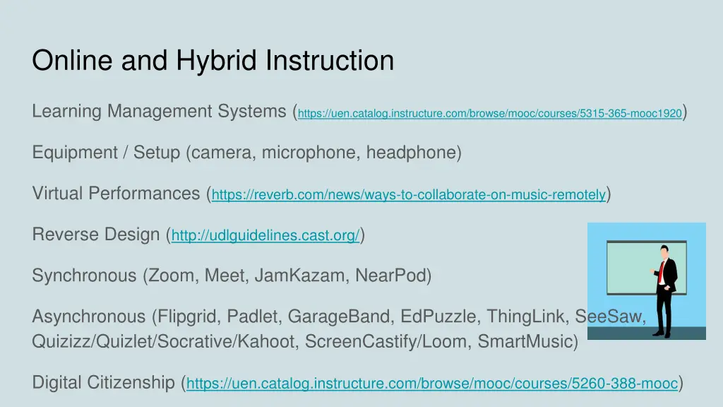 online and hybrid instruction