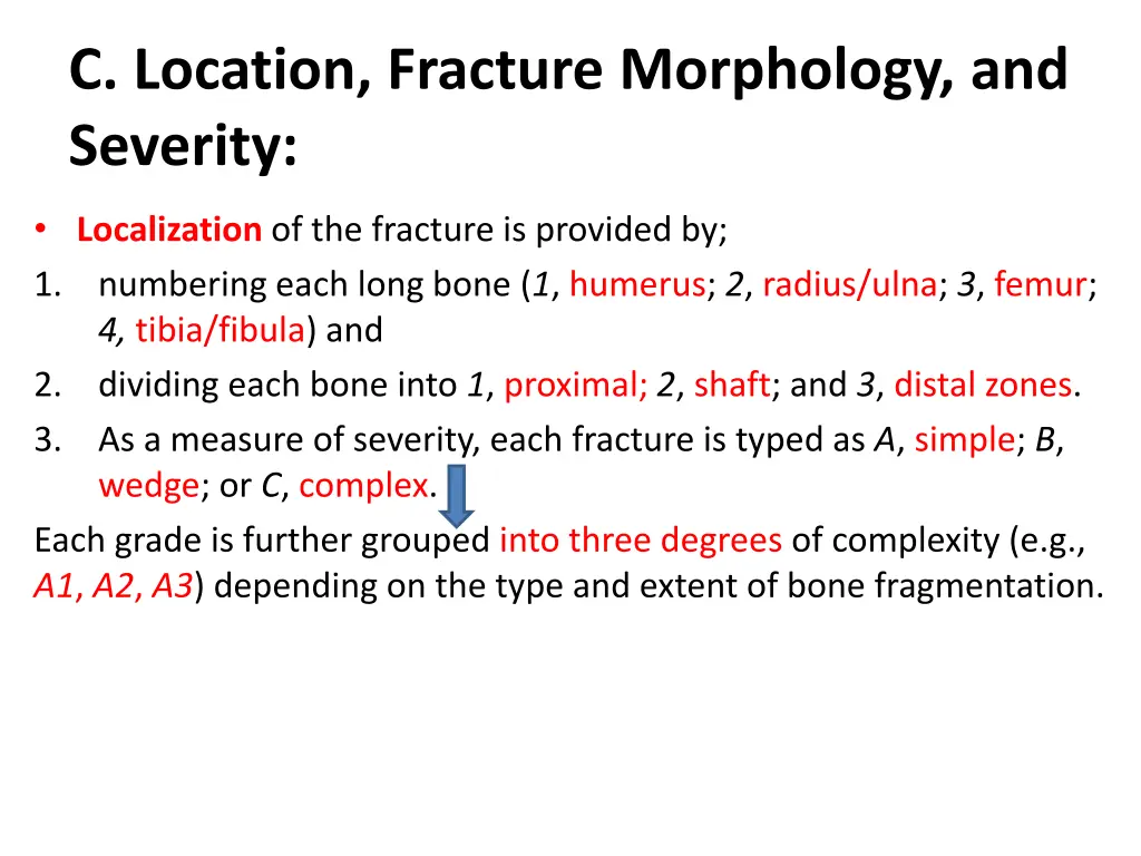 c location fracture morphology and severity