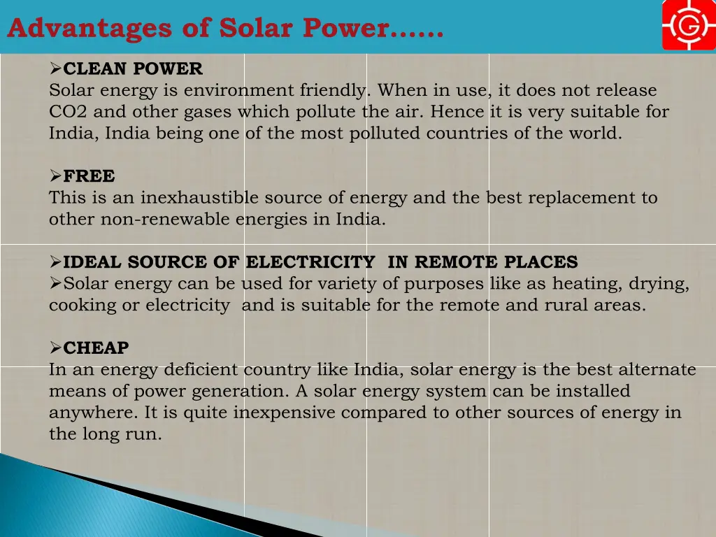 advantages of solar power