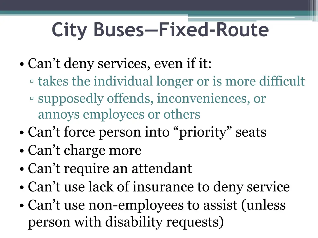 city buses fixed route