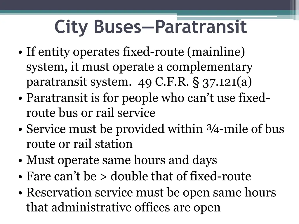 city buses paratransit