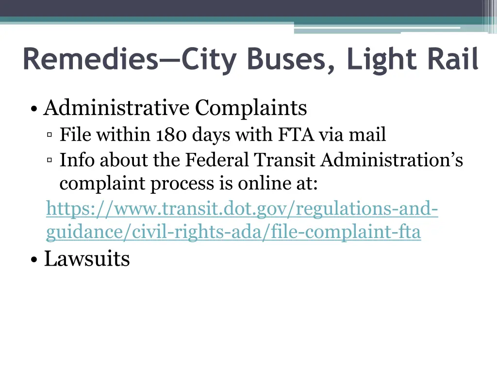 remedies city buses light rail