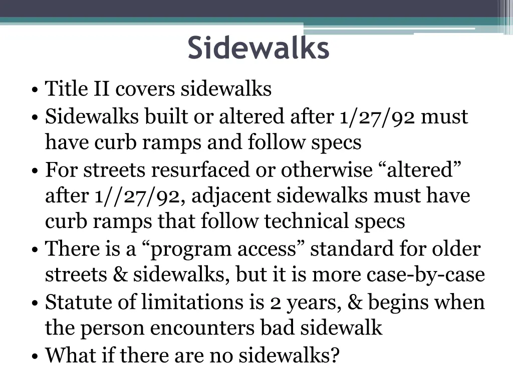 sidewalks