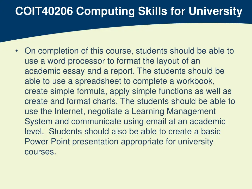 coit40206 computing skills for university