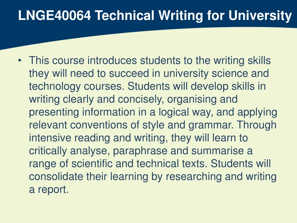 lnge40064 technical writing for university