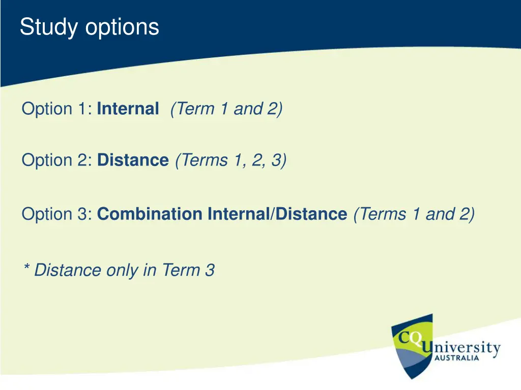 study options