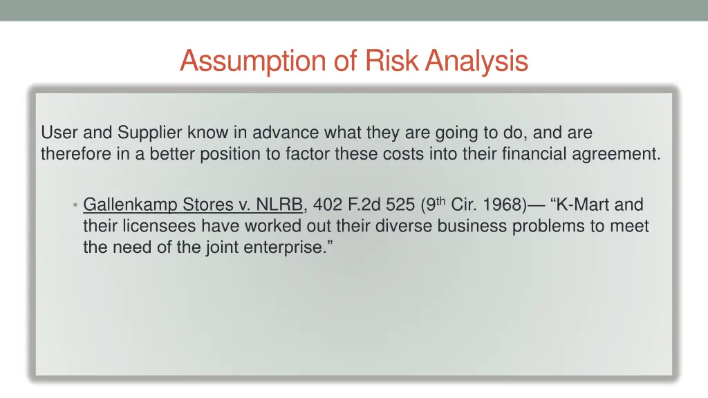 assumption of risk analysis 1