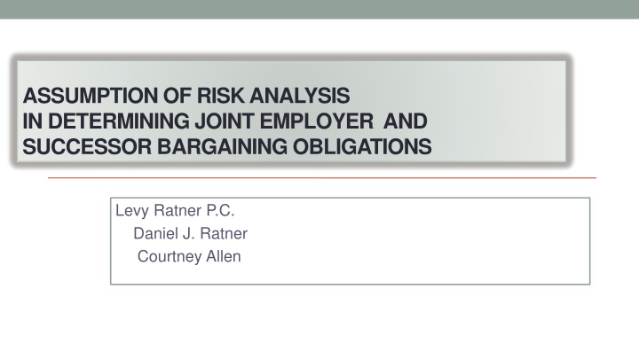 assumption of risk analysis in determining joint