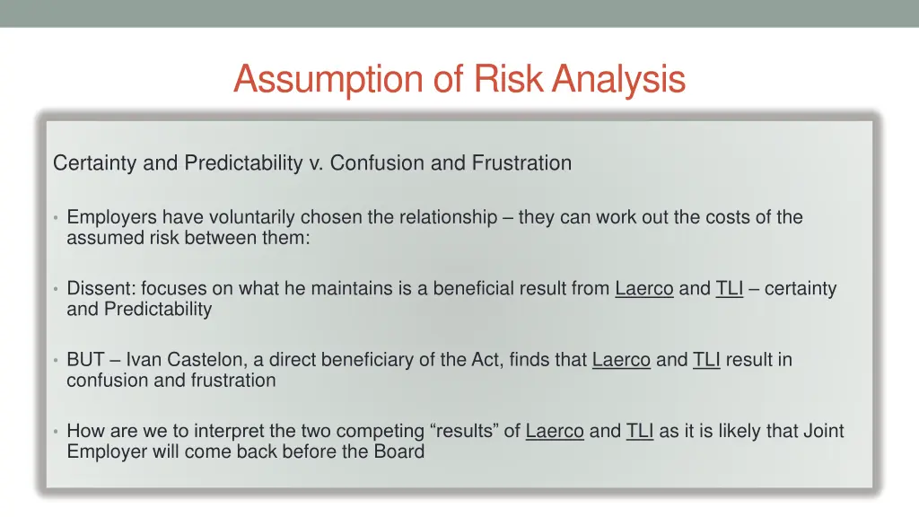 assumption of risk analysis