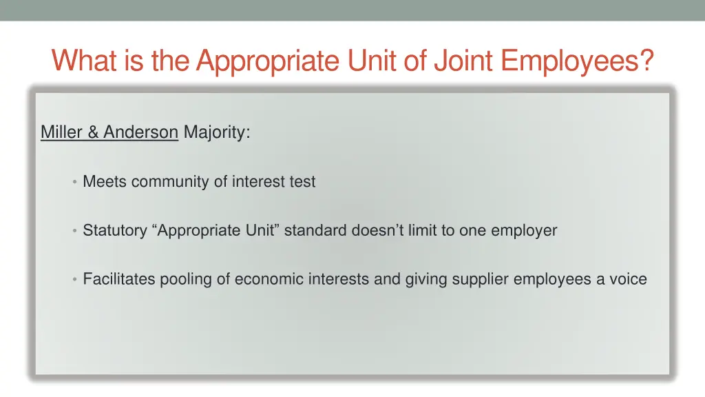 what is the appropriate unit of joint employees 1