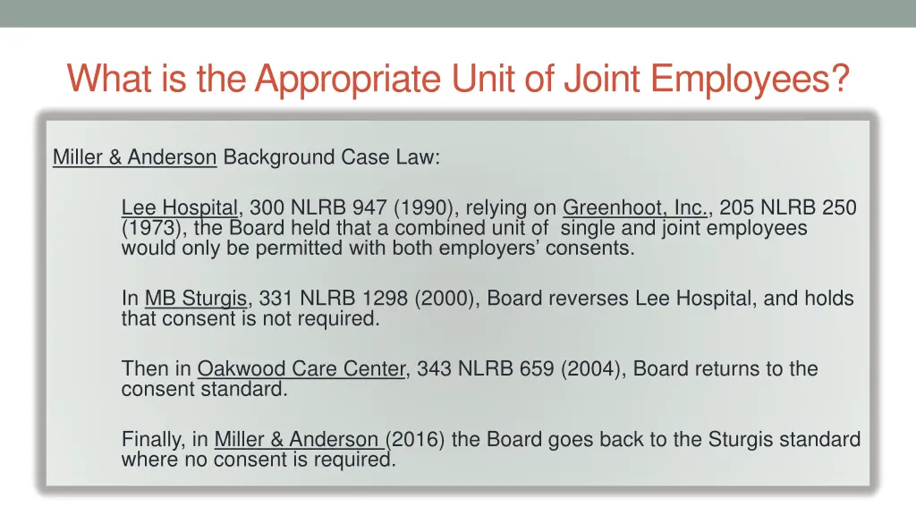 what is the appropriate unit of joint employees