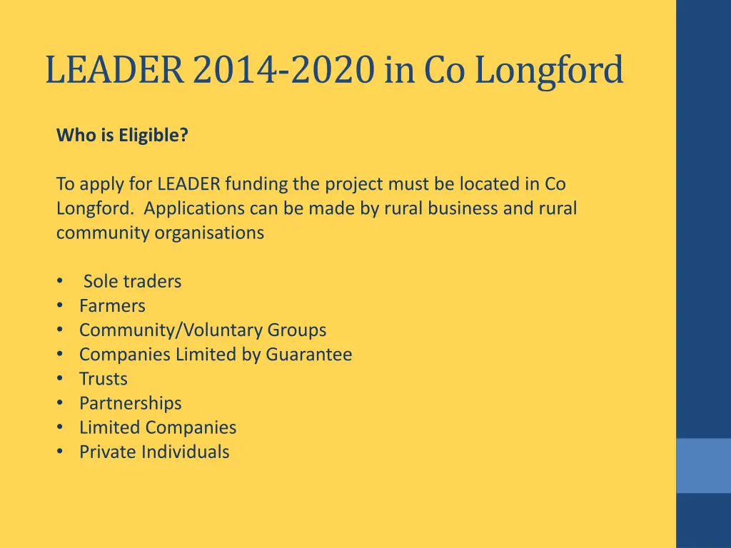 leader 2014 2020 in co longford 2