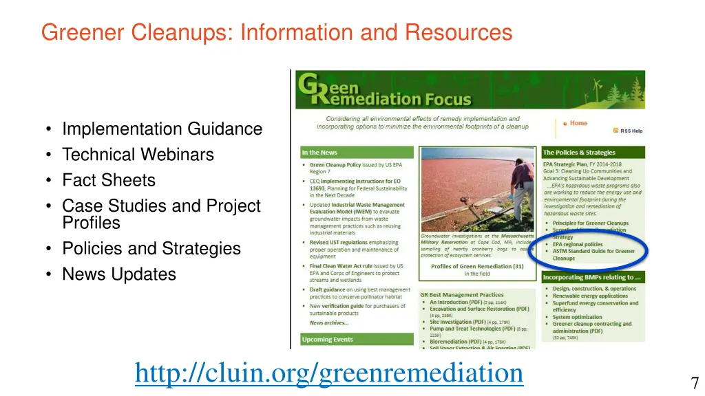 greener cleanups information and resources