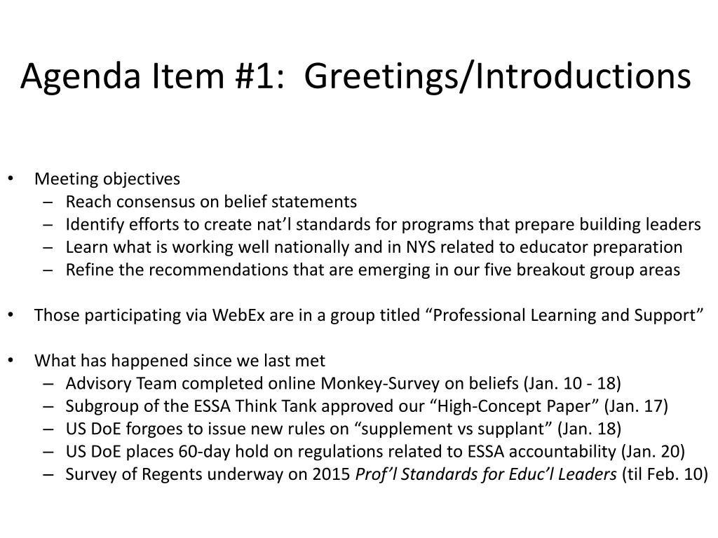 agenda item 1 greetings introductions