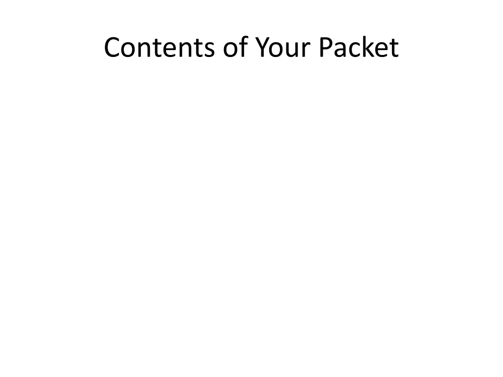 contents of your packet